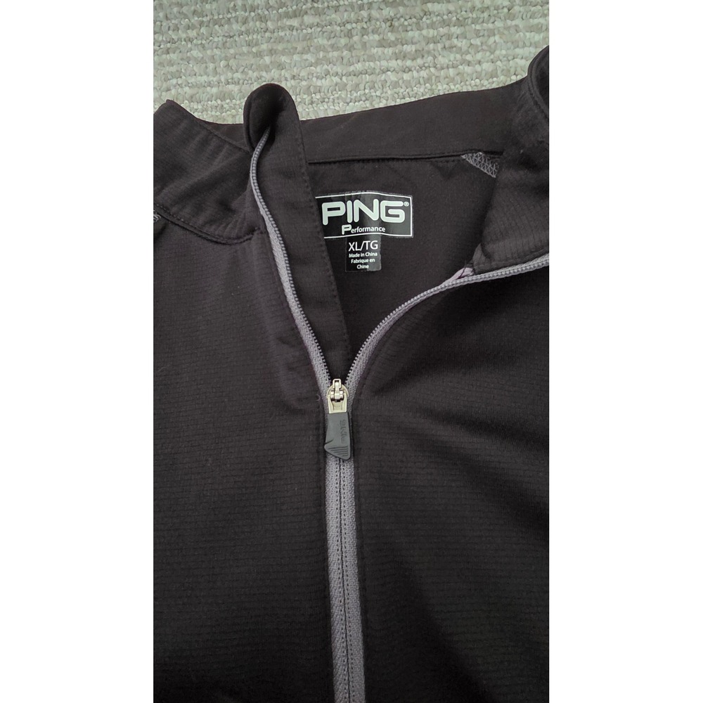Ping Performance Mens XL Black Quarter Zip Golf Pullover Long Sleeve Shirt